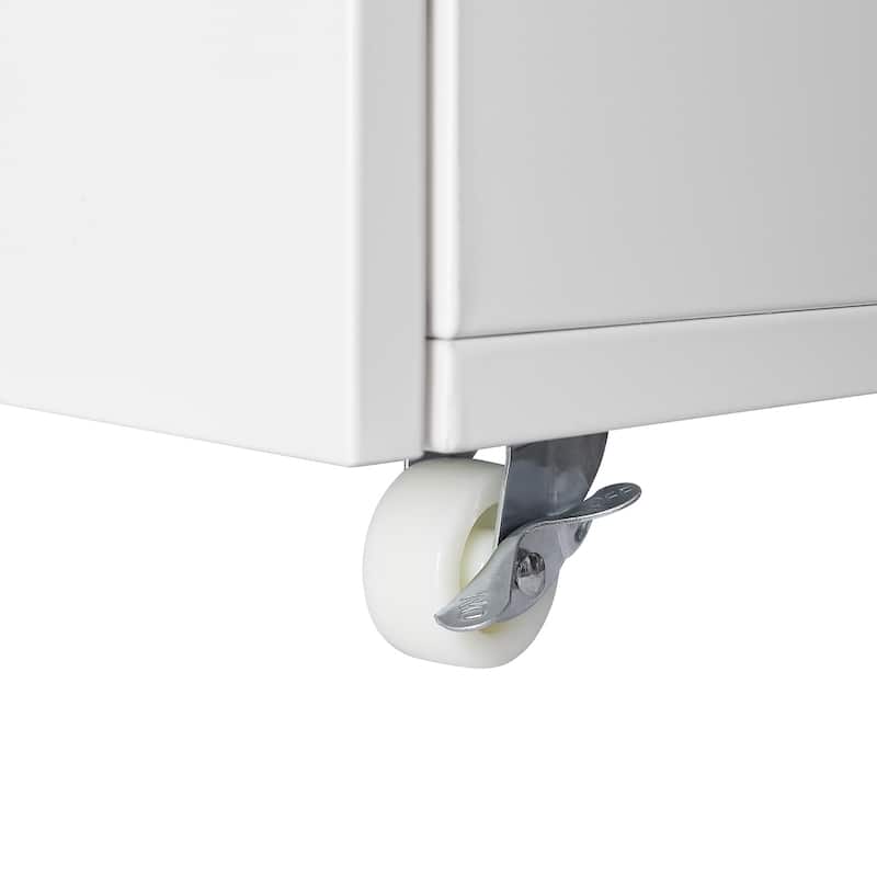 Mobile Copier Cabinet 2-door Steel Rolling Printer Stand With Storage Metal File Cabinet With 360 Degree Rotation Wheels