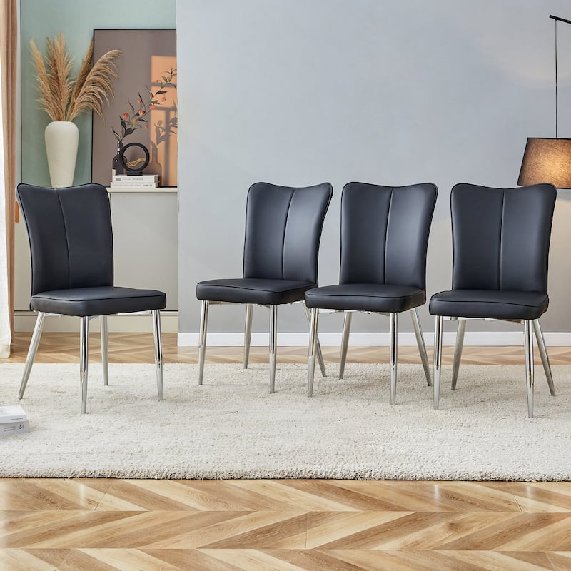 Modern Minimalist Dining Chairs with Comfortable Cushions and Stylish Metal Legs, Ideal for Various Rooms