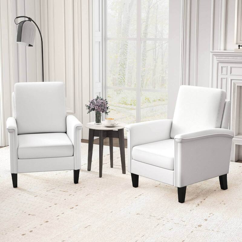 Costway 1/2 PCS Floral Accent Chair with Solid Wood Legs & High Back - See Details