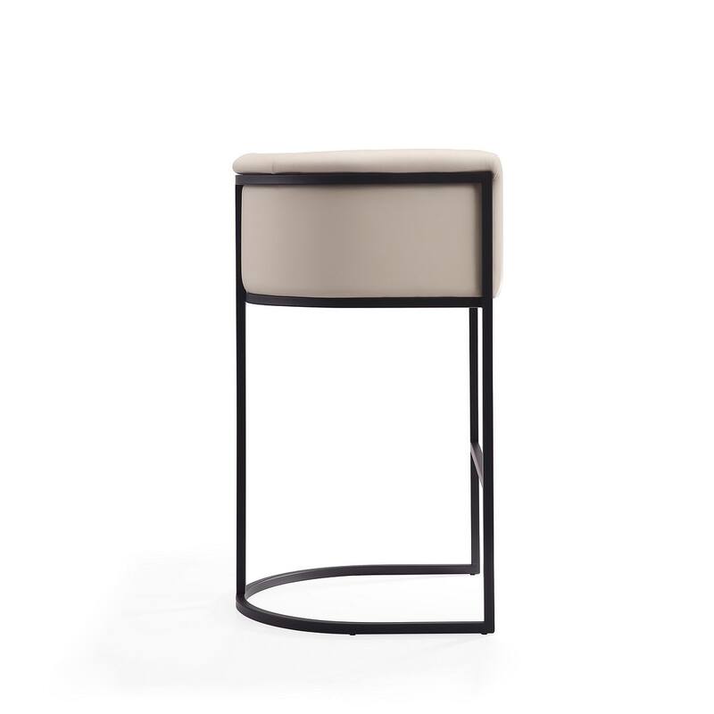 Manhattan Comfort Cosmopolitan 37.8 in. Black Metal Barstool (Set of 2)
