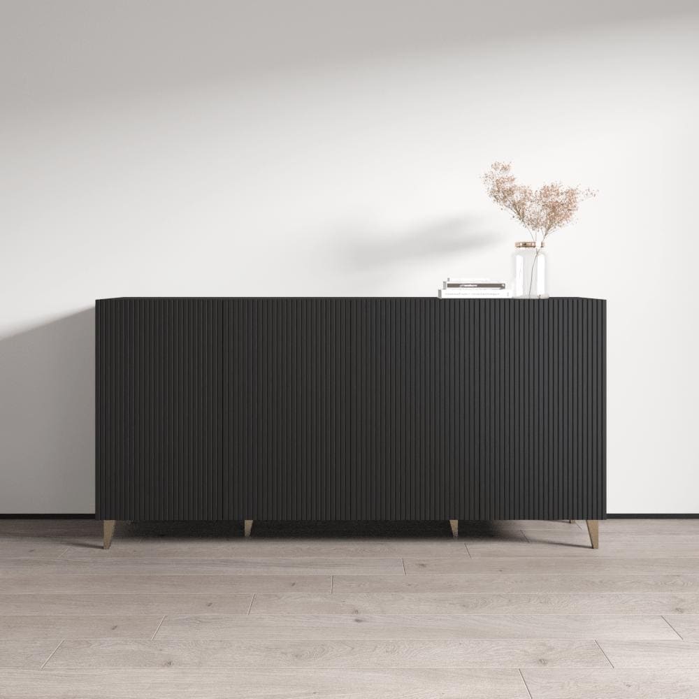 Meble Furniture Pafos 4D 75" Sideboard Buffet Credenza 75W x 15.7D x 32.3H Modern European