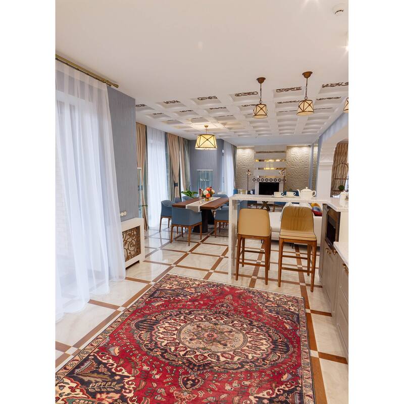 ECARPETGALLERY Hand-knotted Antalya Vintage Red Wool Rug - 4'8 x 7'6