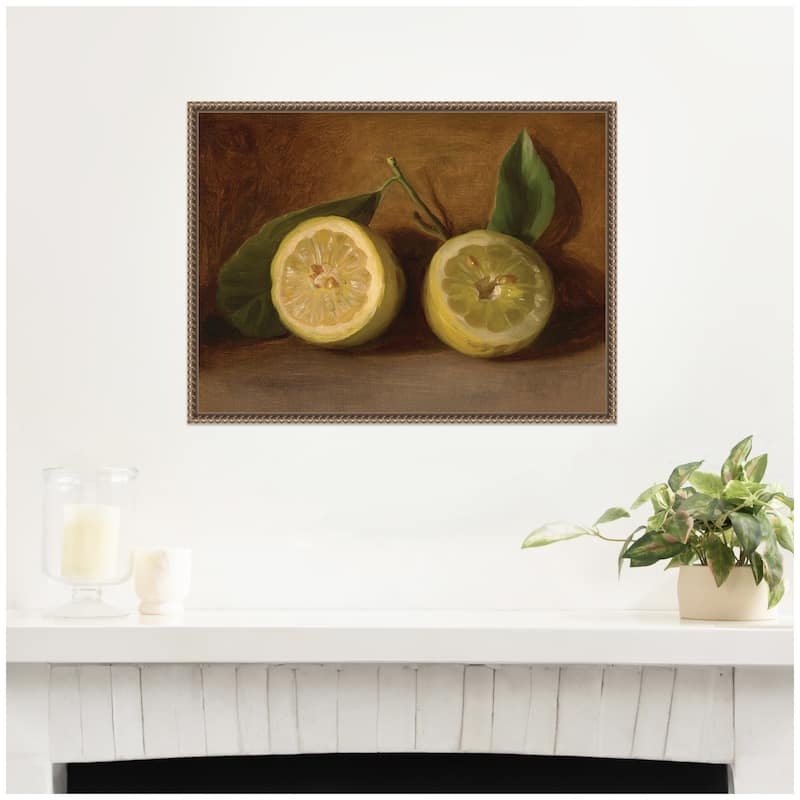 Kate and Laurel Lemons 1884 George Henry Hall by Nostalgia Prints Framed Canvas Wall Art Print