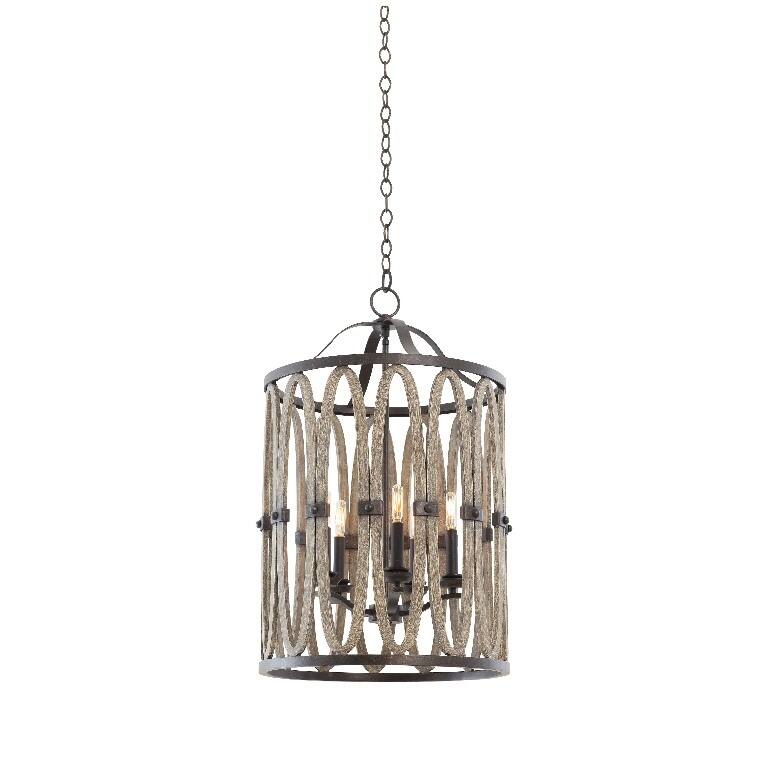 Belmont 5-Light Pendant Light in Florence Gold