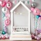 preview thumbnail 10 of 25, House-Style Funny Twin House-shaped Roof Headboard Floor Kids Furniture Bed Kidsbed, Grey White