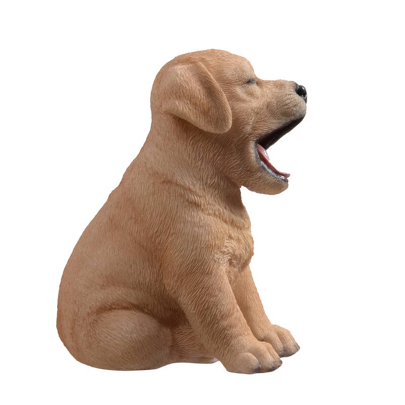 Yawning Labrador Outdoor Garden Statue - 6.25"