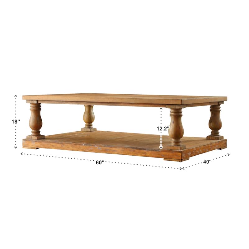 Edmaire Rustic Baluster 60-inch Coffee Table by iNSPIRE Q Artisan