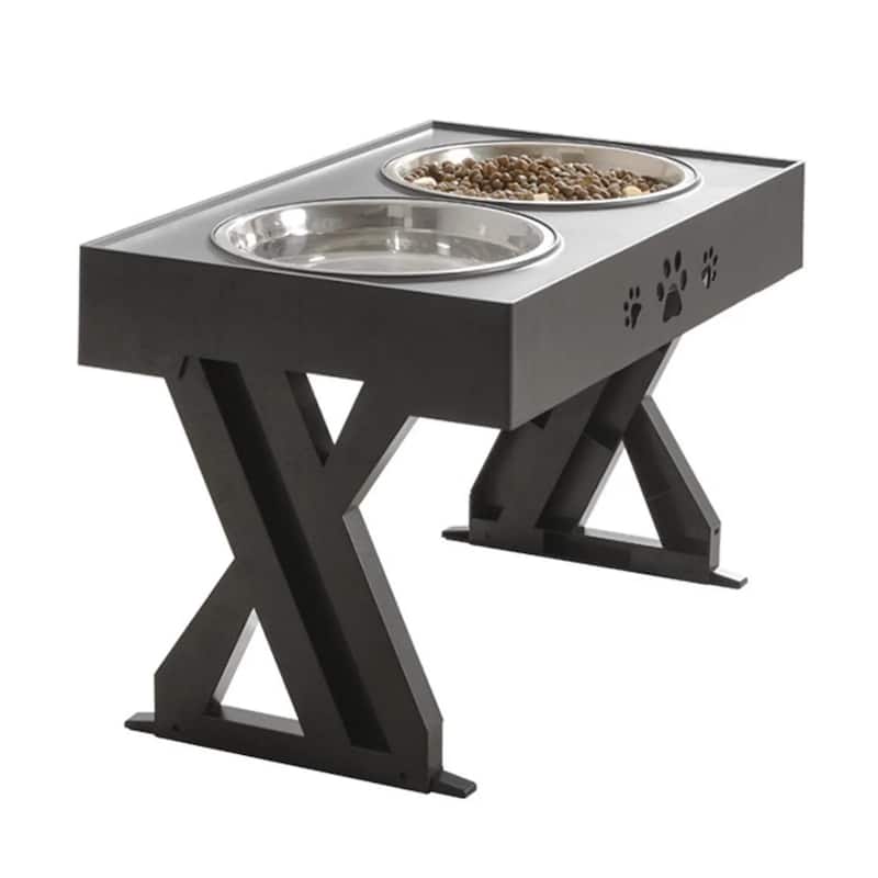 Dog Feeding Station with Stainless Steel Bowls Elevated