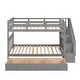 preview thumbnail 7 of 18, Stairway Twin-Over-Twin Bunk Bed with Three Drawers for Bedroom,Dorm,4 Different Sizes Hide Underneath Stairs