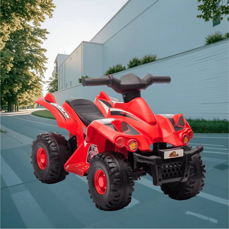 Battery-Powered 6V ATV Ride On Car for Boys and Girls Ages 2-6 with Music, Speed Control, and Adventure Fun for Boys and Girls - Red