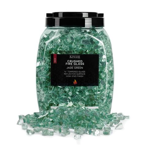 10 lbs Crushed Fire Glass for Fire Pit, 1/2" Pieces