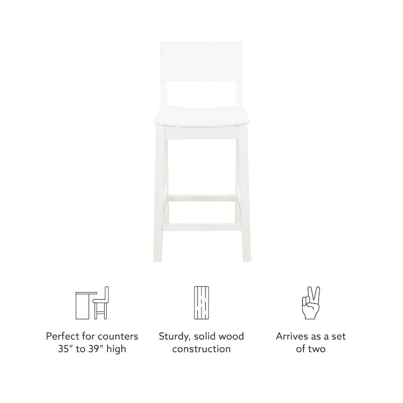 Dahlia Wood 24-Inch Armless Counter Stool (Set of 2)