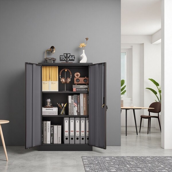 Folding Metal Storage Cabinet with Locking Doors,Collapsible Steel