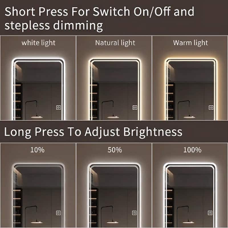 Full Length Floor Mirror LED Whole Body Mirror