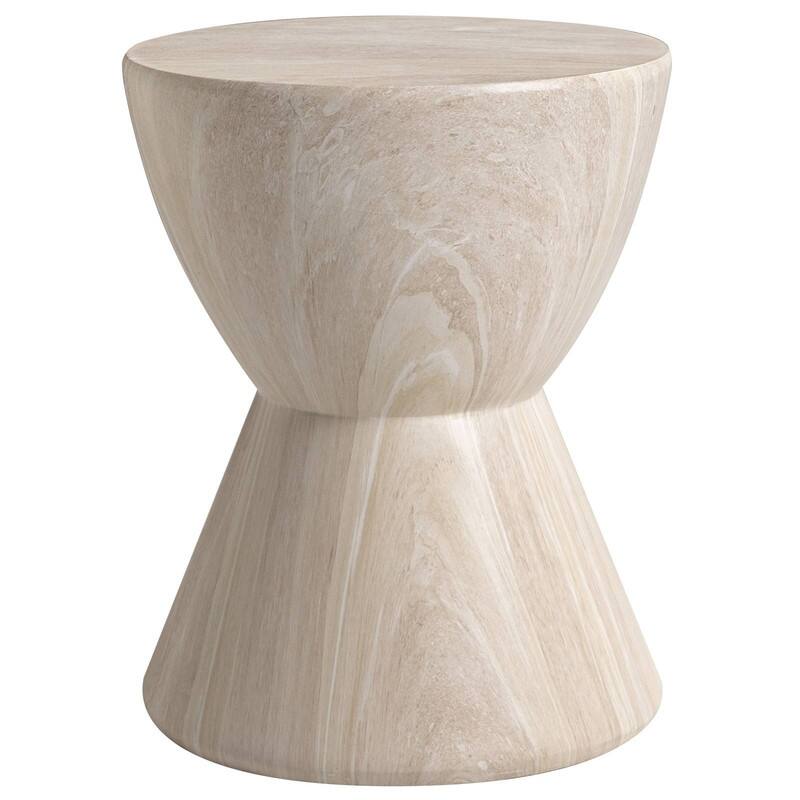 Loft 14-Inch Modern Round Accent Fiberstone Side Table for Indoor Outdoor Patio, Living Room, or Home Office