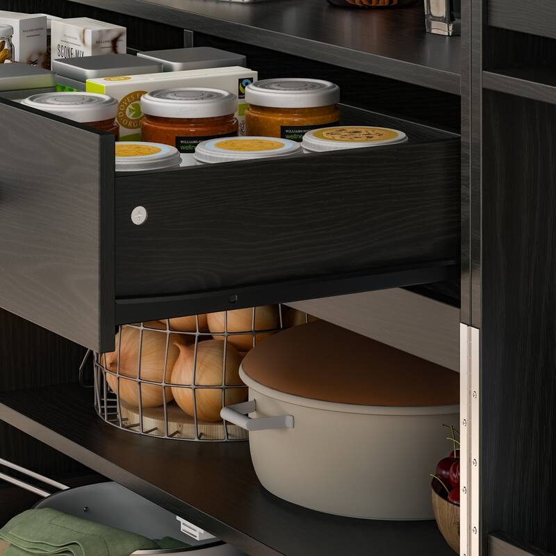 Kitchen Storage Solution Wine Drawers Wine Glass Cabinet Pantry White