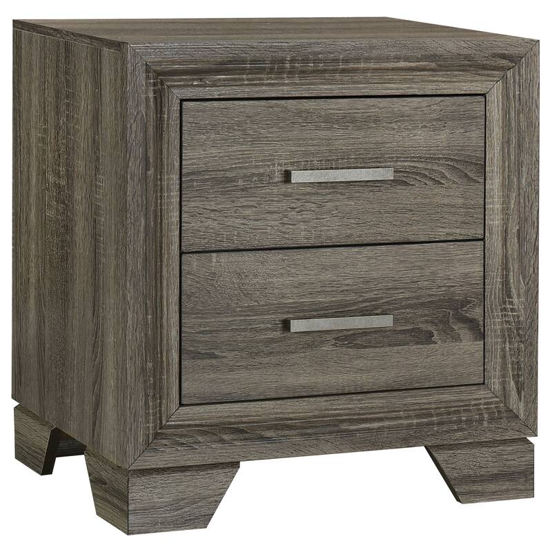 Wright 2-drawer Nightstand Bedside Table Brown Oak - Brown Oak