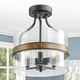 preview thumbnail 2 of 18, Modern 3-Light Drum Semi-Flush Mount Glass Ceiling Light