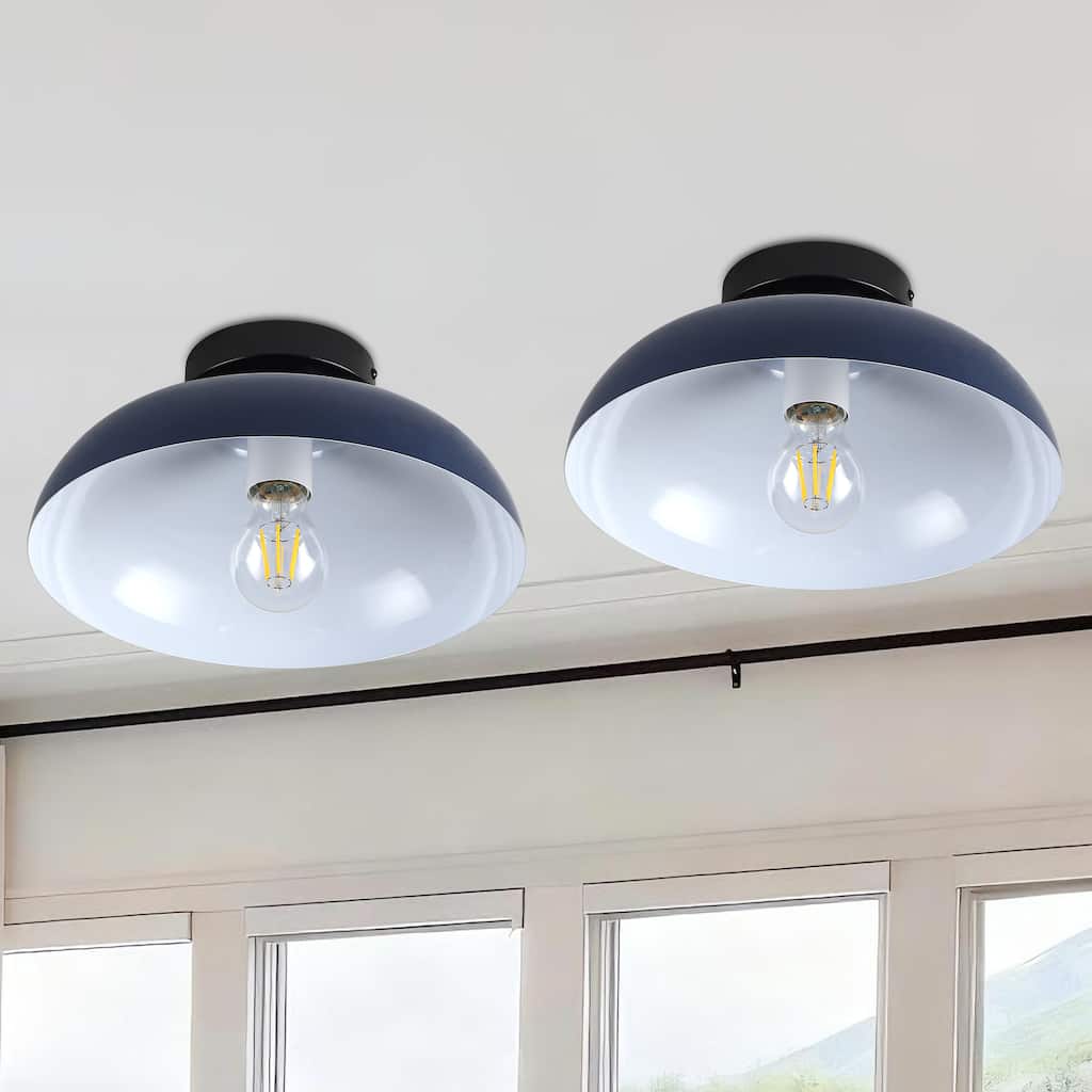 Semi Flush Mount Ceiling Light, Modern Ceiling Light Fixture for Kitchen Island Dining Room Foyer Hallway Porch Barn Loft
