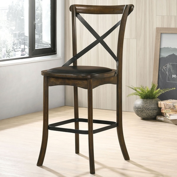 Furniture of America Dola Traditional Oak Counter Chairs (Set of 2). Opens flyout.