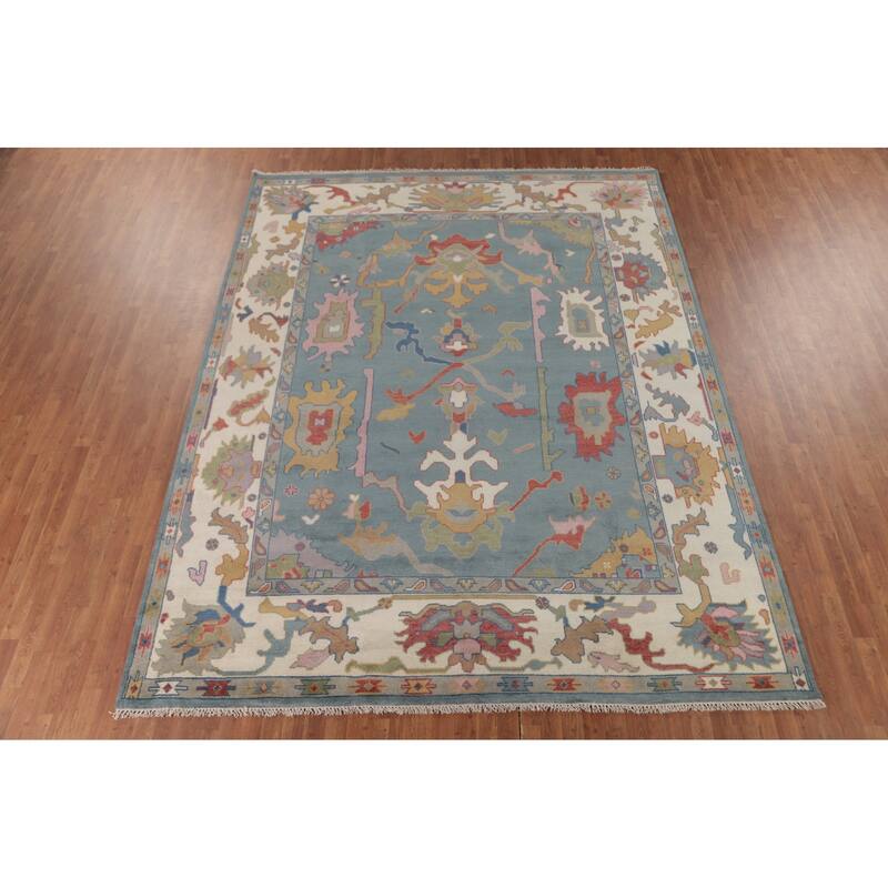 Oushak Oriental Area Rug Handmade Bedroom Wool Carpet - 9'2"x 11'8"