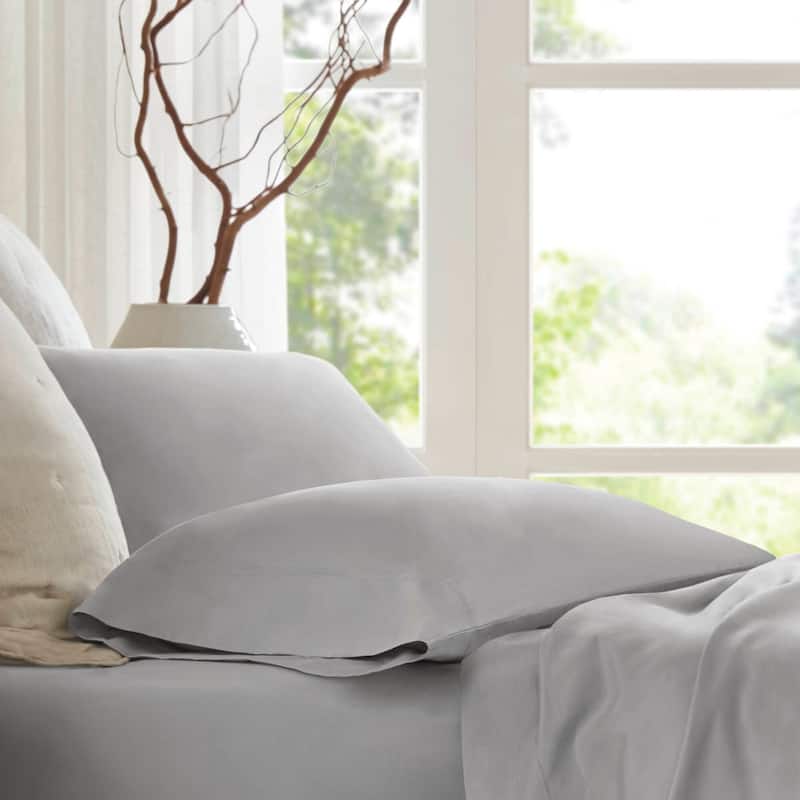 Harbor House 100% Egyptian Cotton Sateen Pillowcase Set - Standard Sham - Grey