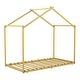 preview thumbnail 17 of 18, House Shaped Twin Size Platform Bed Metal Bed with Trundle