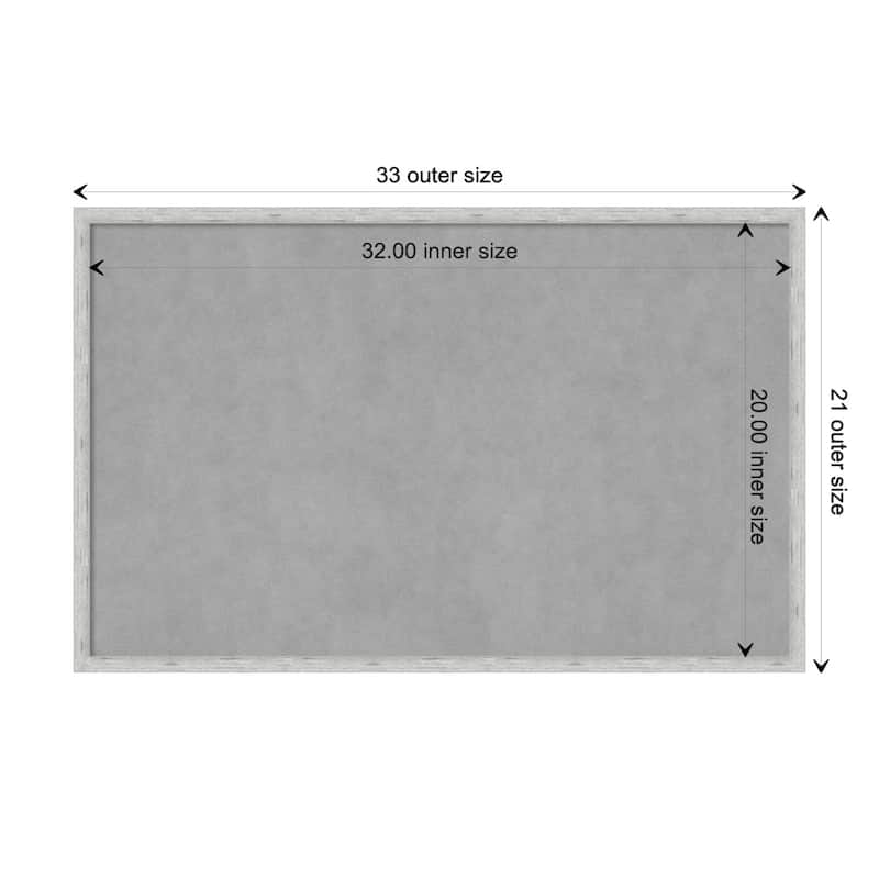 Amanti Art Imprint Silver Framed Magnetic Board - Board Size 32x20