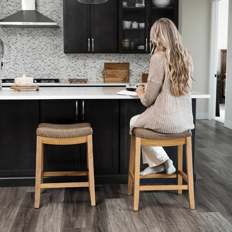Maven Lane Sophia Saddle Kitchen Dining Stool