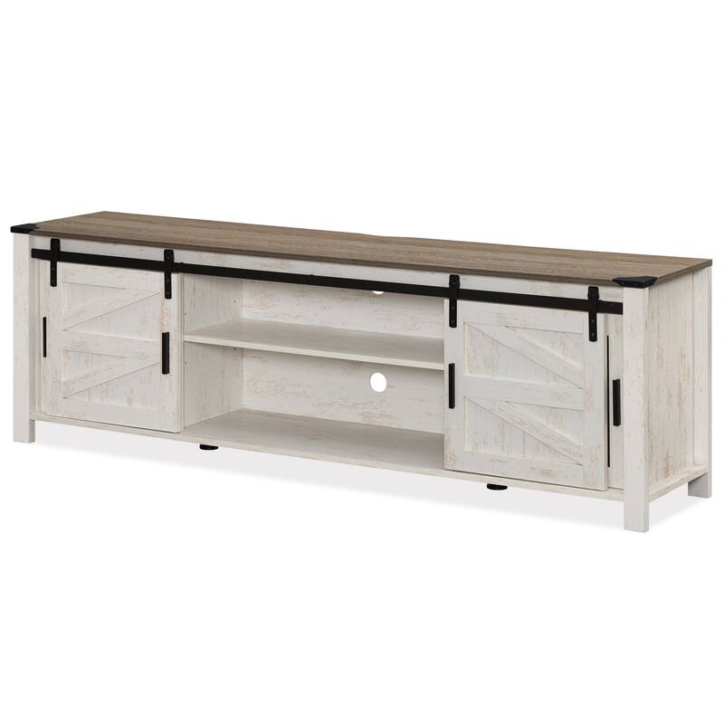 WAMPAT 2-in-1 Farmhouse TV Stands for up to 110 Inch TV