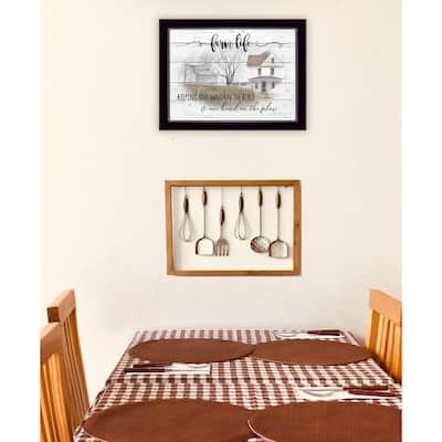 TrendyDecor4U Farmhouse "Farm Life" Framed Print Wall Art by Billy Jacobs - Rustic Tones