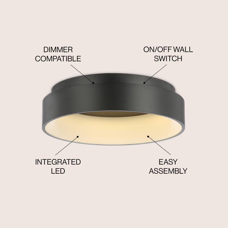 Rafael 17.7" LED Flush Mount Ceiling Light, by JONATHAN Y