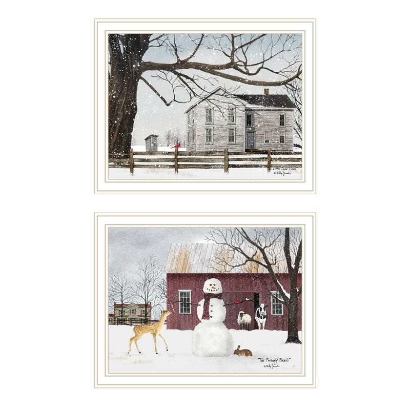 Fashion Decor 4U Country Living Diptych Winter Mural Living Room & Bedroom Decorative Art