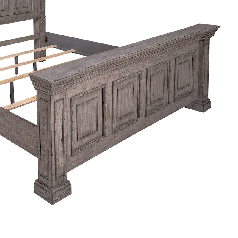 Big Valley Graystone Panel Bed Dresser and Mirror Nightstand