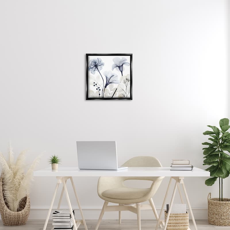 Stupell Sophisticated Minimal Flowers Framed Floater Canvas Wall Art Design By Albert Koetsier