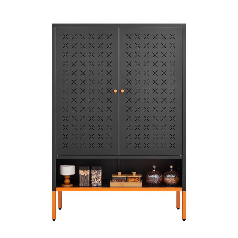 Shoe Cabinet with Adjustable Shelves, Wall-Mountable Storage Cabinet with Butterfly Doors, Waterproof Accent Cabinet