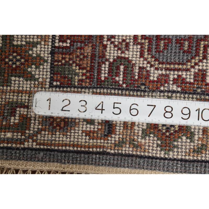 Hand Knotted Oriental 100% Wool Carpet Traditional Medallion Navy Blue & Blues Heriz (serapi) Area Rug - 3' 0'' X 2' 0''