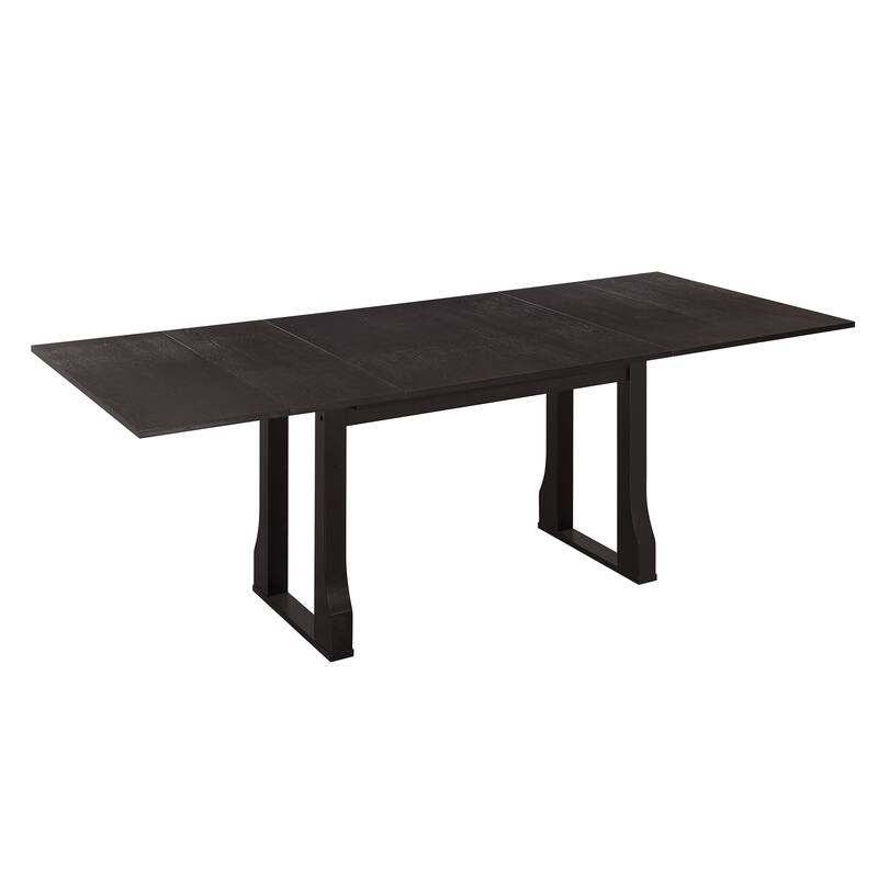 Roomfitters Modern 6-Piece 82.7" Extendable Dining Table Set with Wicker Back Chairs and Bench