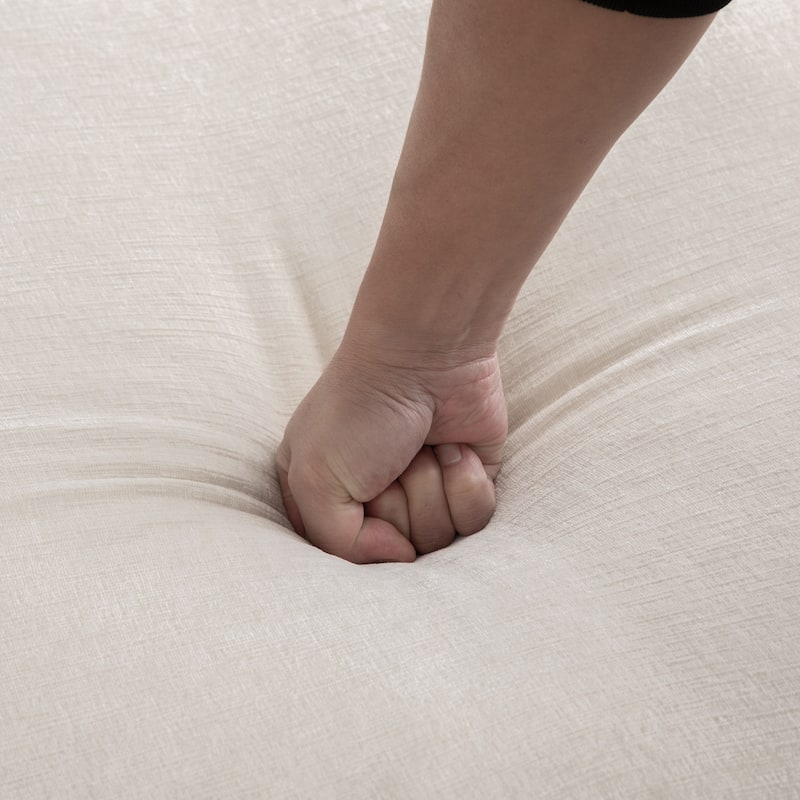 90.6''W Chenille End of Bed Bench With 2 Bolster Pillows,Chaise Lounge,Entryways Bench