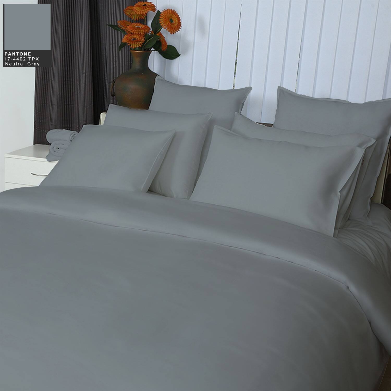 400 TC 100pct Giza Cotton Sateen Solid 4 Piece King Sheet Set Bed