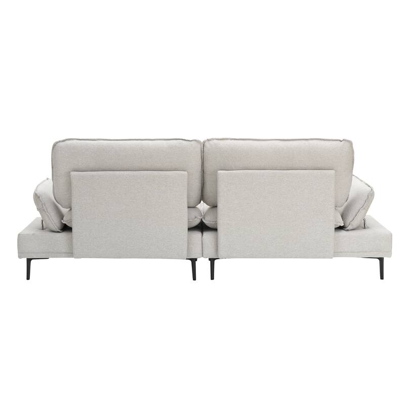 89-Inch Light Grey Polyester Blend Sofa with Easy Assembly and Comfort Features