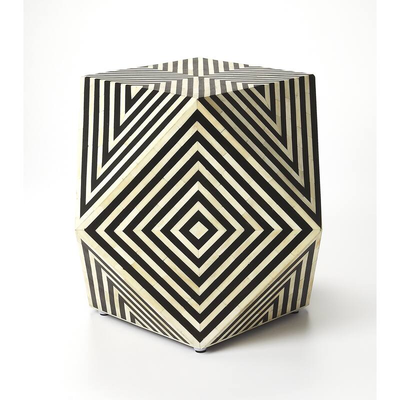 Handmade Butler Zanzibar Bone Inlay End Table (India)