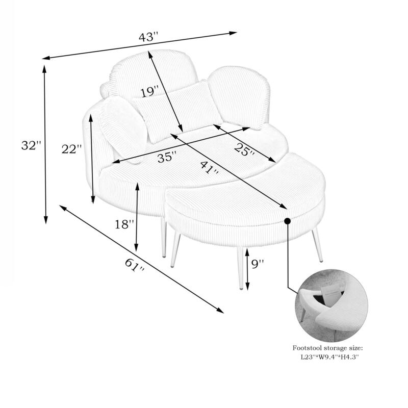 Small Sofa with Small end Table, Suitable for Lunch Break Casual Afternoon Tea Time Seat, Suitable for Small Apartment, Bedroom