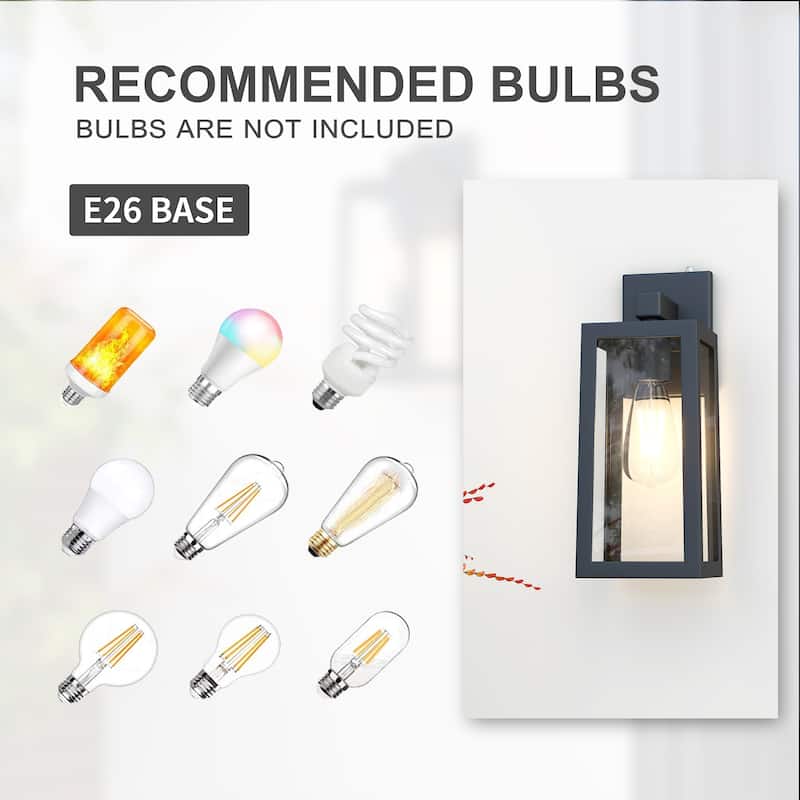 2 Pack Outdoor Wall Light with Dusk to Dawn - 5.32"x6.7"x13.96"