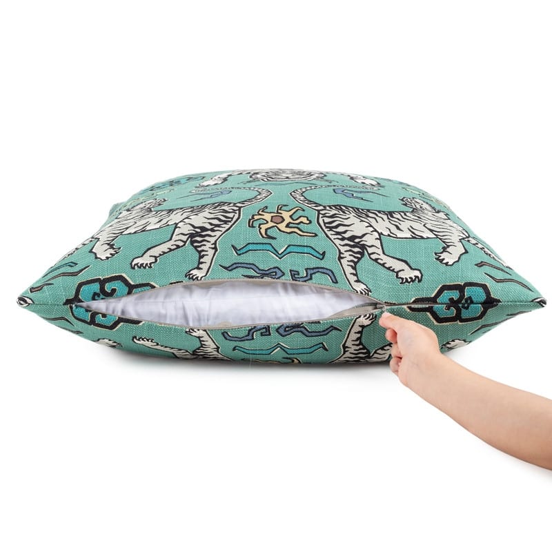 Sherry Kline 22-inch Tiger Land Feather Down Fill Pillow Black, Pink, Gold, Teal Color Options