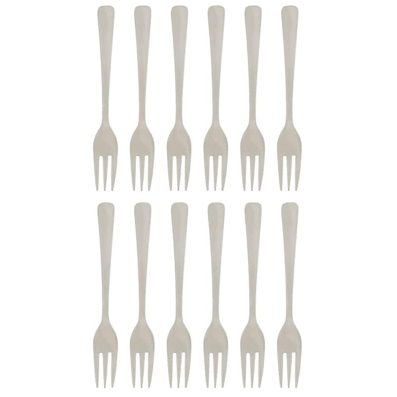 HIC Kitchen Hors d'oeuvre Pastry Fork, 18/8 Stainless Steel, Made in Japan, Set of 12