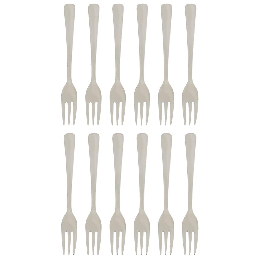 HIC Kitchen Hors d'oeuvre Pastry Fork, 18/8 Stainless Steel, Made in Japan, Set of 12