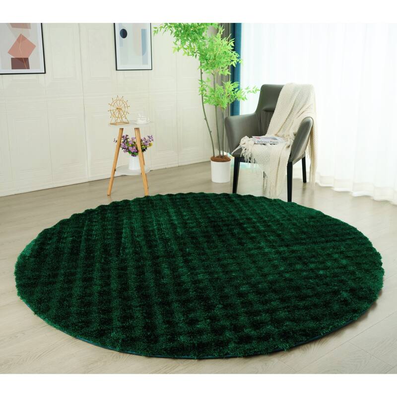 Sunny Collection Hand-woven Modern Grid Solid Color Area Rugs