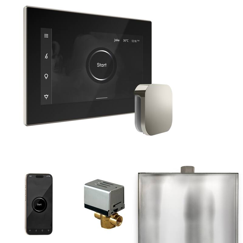 Mr Steam BX Xbutler Package Steam Shower Control Package with Isteamx - Black / Polished Nickel