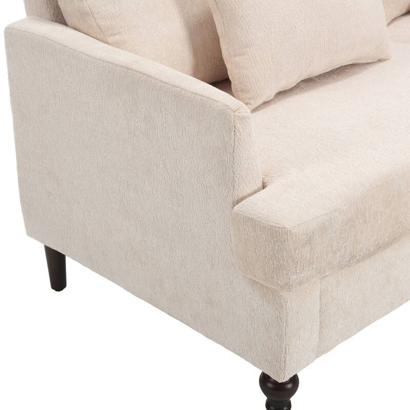 68.9-In Modern Chenille Fabric Loveseat,Living Room Couches with Rubber Wood Legs